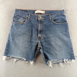 Vintage Y2K Levis Jean Shorts 34 (Fits 32) Blue Faded Cut Off Skater Relaxed